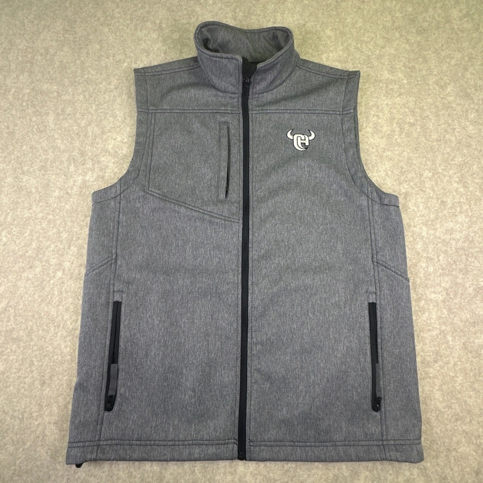 Ковбойская фурнитура мужской серый мягкий жилет логотип молнии карманы размер L - Изображение 1 из 4