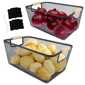 2 PCS Potato and Onion Storage Bin, Potato Storage Onion Container Potato Bin... - Foto 1 di 7