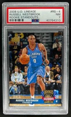 2008-09 Upper Deck Lineage Russell Westbrook Rookie Standouts RC #RS-4 PSA 7 - Image 1 of 2