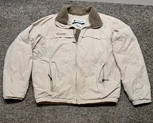 Columbia Sportswear Company Beige Fleece Lined Zip Up Jacket Men's Size M - Picture 1 of 18