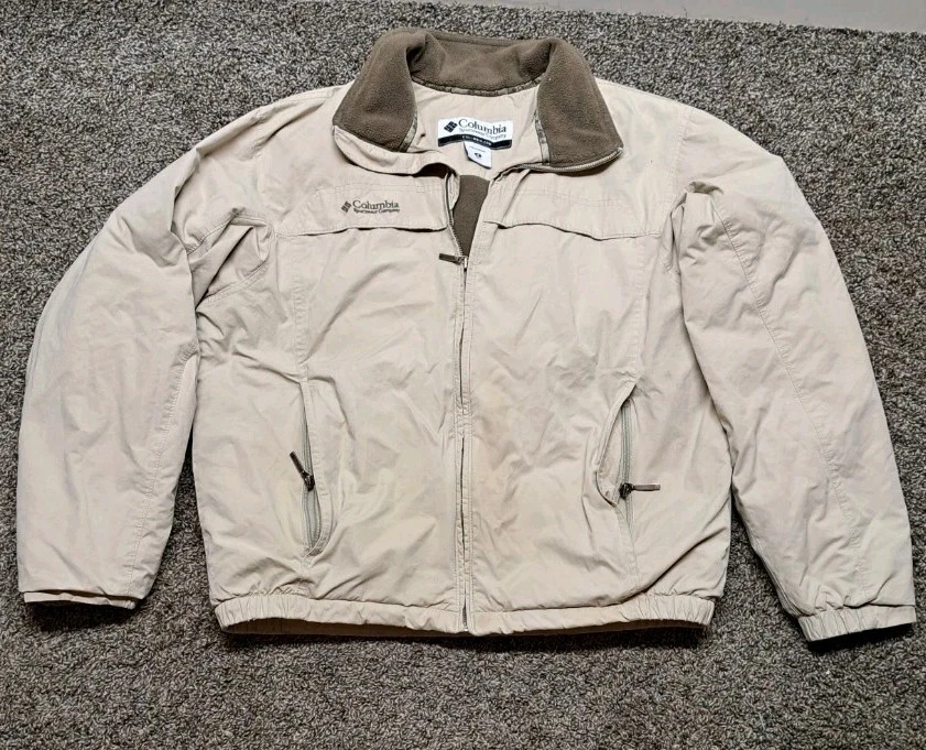 Columbia Sportswear Company Beige Fleece Lined Zip Up Jacket Men's Size M - Image 1 of 4