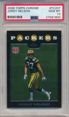 Topps 2008 cromo Jordy Nelson #tc207 radiocontrol PSA 10 gemas como nuevo Packers novato Foto 1 de 2