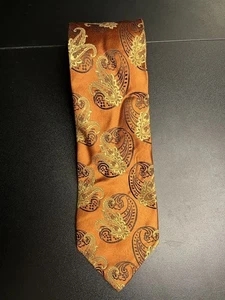 XMI Platin Seidenkrawatte Orange Paisley - 60" - Bild 1 von 3