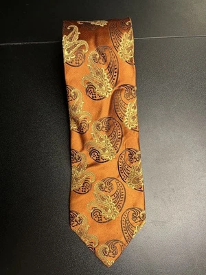 Corbata XMI Platino Seda Naranja Paisley - 60" Foto 1 de 3