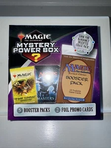 Magic The Gathering Magic The Gathering Mystery Power Box sellado 5 paquetes de refuerzo 2 láminas promocionales - Imagen 1 de 6