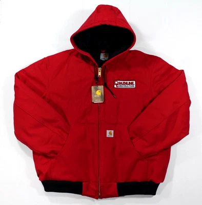 Nuevo De Colección. Chaqueta Carhartt Grande Hecha en Unión en EE. UU. Forrada en Lona Roja J140 Logo de la Compañía Foto 1 de 4