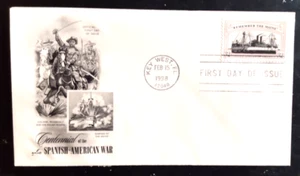 REMEMBER THE MAINE SPANISH AMERICAN WAR TEDDY ROOSEVELT 1998 ARTCRAFT CACHET FDC - Picture 1 of 1