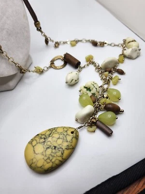 Chico's Dyed Howlite Statment Boho Style Necklace - Image 1 of 4