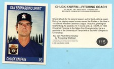 1990 Cal League Cards- San Bernardino Spirit- Chuck Kniffin- Box 186