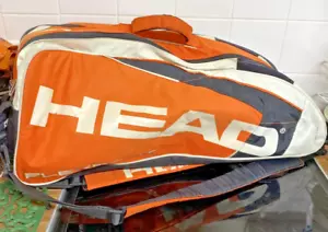 Head Flexpoint Large Tennis Racquet Carry Case Bag Large Orange Black & White - Picture 1 of 12