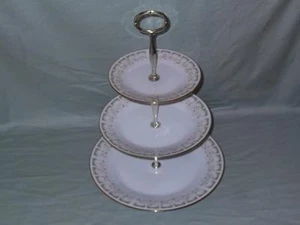 Noritake Sonia 3-Tier China Hostess Cake Plate Stand Patt. No.2301 - Picture 1 of 4