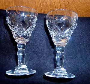 2 Royal Brierley Cordial Glasses Crystal Elizabeth-Clear Pattern Signed Disconti - Picture 1 of 5