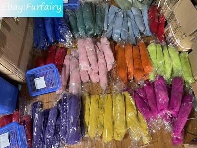 Venta al por mayor 20/50 16"-18" teñido cola de zorro azul real llavero colgante juguetes con disfraces Foto 1 de 4