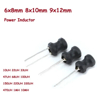 6x8/8x10/9x12mm Power Inductor 10UH to 10MH Radial Choke DR CORE Word Inductance