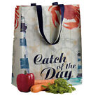 NWT DII REUSABLE Catch of the Day Sea Lighthouse Crab Beach GROCERY SHOPPING BAG