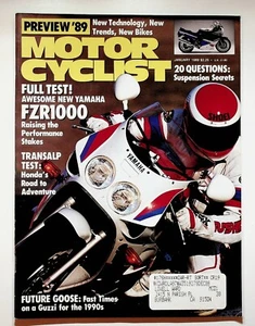 1989 January Motorcyclist Motorcycle Magazine Yamaha FZR1000 Honda Transalp BMW - Picture 1 of 2