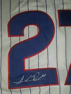 ADDISON RUSSELL "CHICAGO CUBS" 2016 WORLD SERIES SIGNIERTES WEISSES TRIKOT * COA 3 - Bild 1 von 3