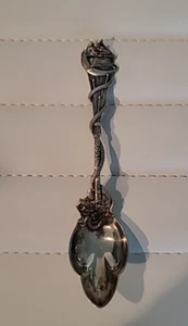 Sterling Salem Witch Cat Souvenir Spoon ~ Scalloped Bowl 1692 Daniel Low - Picture 1 of 7