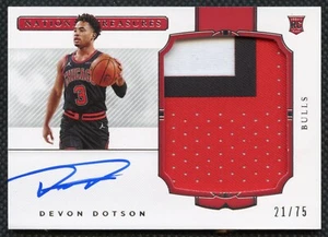 2020-21 Panini National Treasures Devon Dotson 21/75 3 Color Patch Auto RPA - Picture 1 of 2