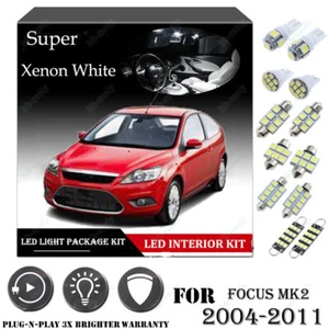 8x For Ford FOCUS MK2 2004-11 Xenon White 6K Car Interior LED Light Package Kit - Picture 1 of 12