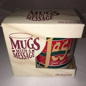MUGS WITH A MESSAGE BY DICKSONS GREAT FOR A GIFT Jesus God’s Gift Wrapped In Lov - Picture 1 of 7