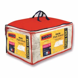 DODO Pack Couette 220x240cm 300 gr/m² + 2 Oreillers 60x60 cm High School - BLANC - Imagen 1 de 6