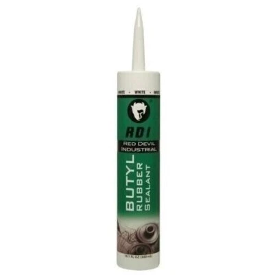 Red Devil 06970I RD Pro Butyl Rubber Sealant, 10.1 Fl oz (300 ml) 1-Pack, White