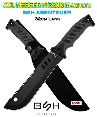 BSH ADVENTURE XXL Messer N-320D| Machete Buschmesser Hackmesser Messer Outdoormesser Axt +Etui