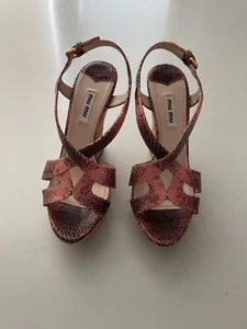 Miu Miu - Sandalo Donna con Plateau Color Camelia Misura 37 1/2 - Foto 1 di 10