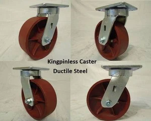 6" x 2" Swivel Casters Kingpinless w/ Ductile Steel Wheel (4) 2000lb each - Picture 1 of 1