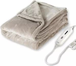 Electric Heated Blanket Throw, Super Cozy Soft 2-Layer Flannel 50" X 60" Heated - Picture 1 of 12