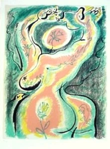 Andre Masson Print Lithograph Vintage Surreal Print Female Nude  - Picture 1 of 1