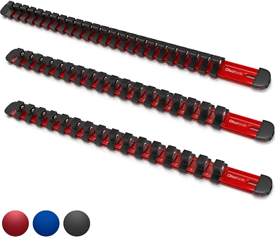 Olsa Tools 3 Pc Set Aluminum Socket Organizer with Locking End Caps | 1/4-Inch x - Image 1 of 4