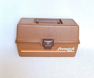 Vintage Fenwick Woodstream 1060 Folding 3-Tray Fishing Box Tackle Box W/ Handle - Picture 1 of 22