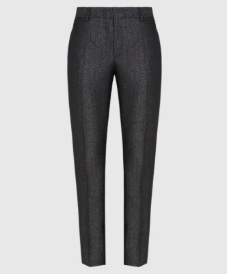 🆕️ Calça social LUREX US$ 990 autêntica SAINT LAURENT preta com prata F38 W-31" - Imagem 1 de 4