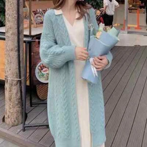Women Sweater Cardigans Autumn Winter Knitted Jackets Korean Loose Oversized - Picture 1 of 18