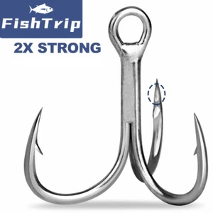 25 Stück 2x Starke High Carbon Stahl Drillinge Haken Angeln Triple Haken Köder Haken - Bild 1 von 18