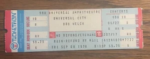 Fleetwood Mac Bob Welch #TICKET STUB SIN USAR 1978 FRENCH KISS TOUR AMPLIFICADOR UNIVERSAL - Imagen 1 de 2