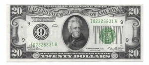 1928 $20 MINNEAPOLIS FRN. Crisp & Uncirculated Banknote. No folds. 3rd of 3. - Picture 1 of 2