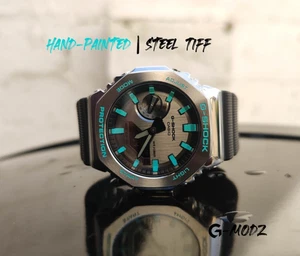 Hand-Painted Casio G-Shock GM-2100 | Steel Tiff Blue | Custom CasiOak Mod Watch - Picture 1 of 6