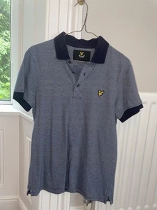 Lyle & Scott Men’s Navy Striped Polo In Size Small - Picture 1 of 3