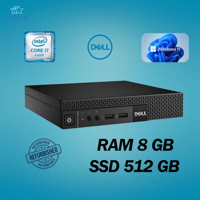 PC DESKTOP DELL 9020 MINI INTEL I7 RAM 8GB SSD 512GB WIN 11 PRO RICONDIZIONATO - Immagine 1 di 4