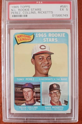 1965 Topps #581 Tony Pérez Salón de la Fama Estrellas Novatas PSA 5 EX Cincinnati Reds Foto 1 de 4