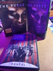 The Purge DVD With Slip Cover & The Purge Anarchy DVDs - Foto 1 di 1