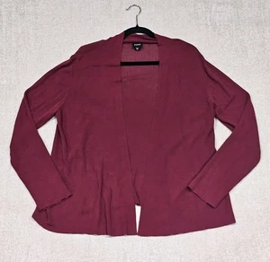 Suéter Cárdigan Abierto Eileen Fisher Borgoña Viscosa/Nylon, Talla XL Lagenlook - Imagen 1 de 7