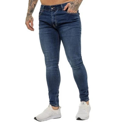 Enzo Skinny Jeans Mens Slim Fit Stretch Flex Denim Trouser Cotton Pants UK Sizes - Image 1 of 2