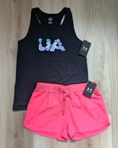 Under Armour Girls Tank Top & Shorts Set NWT Size Youth Large 14/16 (YLG) - Picture 1 of 4