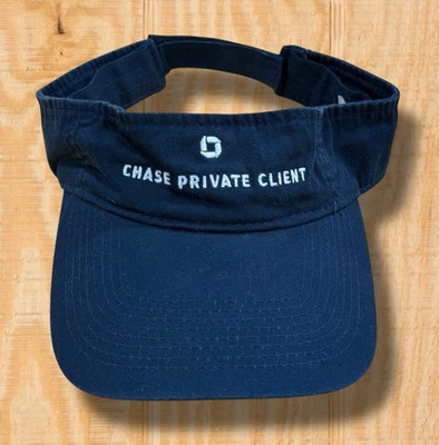 РЕДКАЯ! JP Morgan Chase частный клиент банк регулируемый ремень назад синий козырек шляпа - Изображение 1 из 4