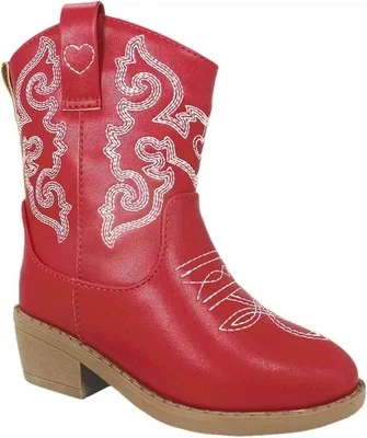 Botas de vaquero para niñas pequeñas talla 11 imitación cuero Pawz nuevas con etiquetas rojas Foto 1 de 4