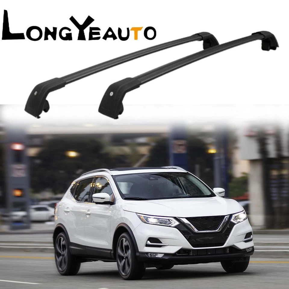 Crossbar Fits For NISSAN ROGUE SPORT 2017-2020 Cross Bar Roof Rack Black - Imagem 1 de 1